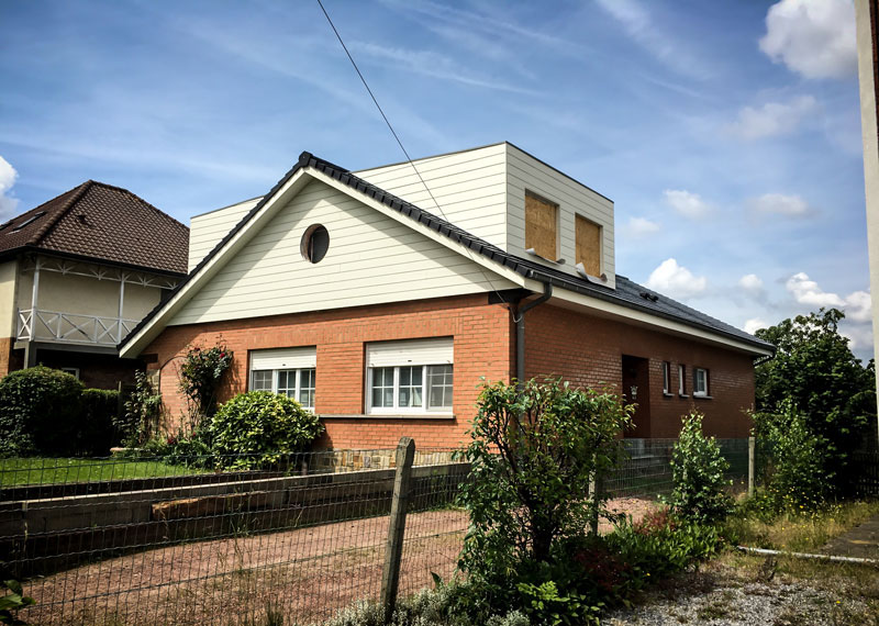 Réalisation lucarne et bardage en sidings Eternit - Rixensart